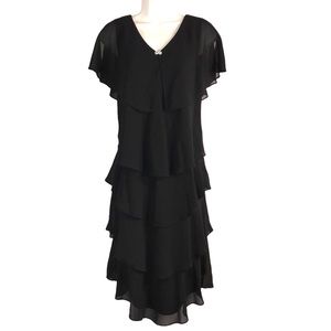 Vintage Patra Black Tiered Cocktail Dress
